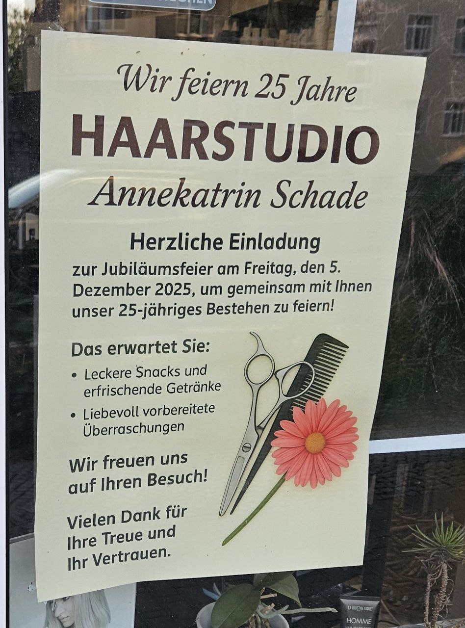 25 Jahre Haarstudio Schade
